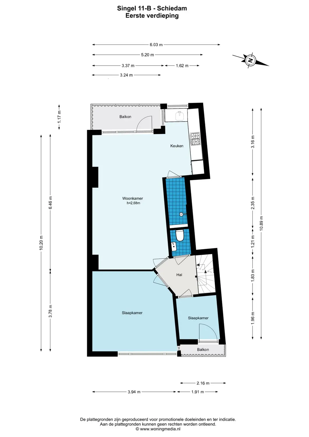Singel 11B, SCHIEDAM plattegrond 1