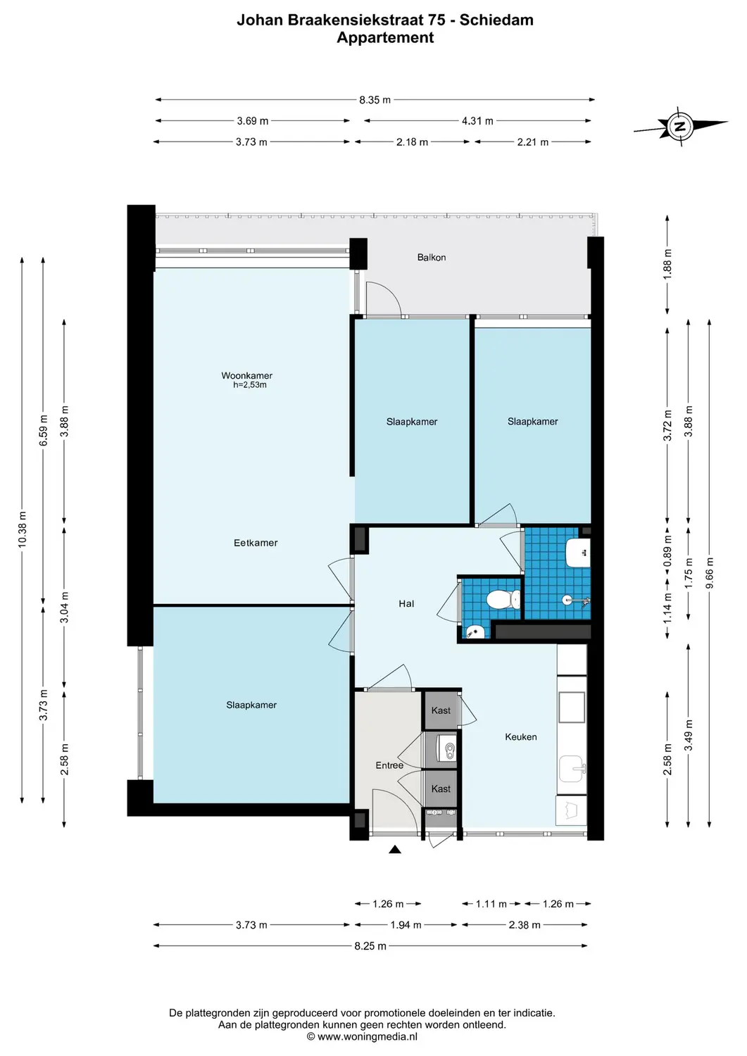 Johan Braakensiekstraat 75, SCHIEDAM plattegrond 0