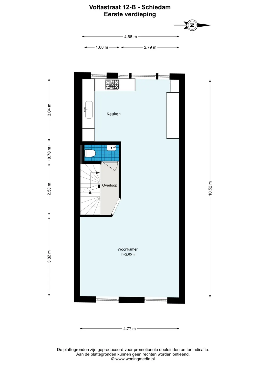Voltastraat 12B, SCHIEDAM plattegrond 0