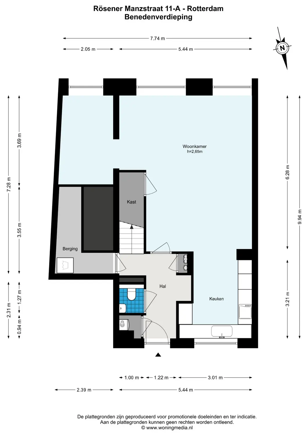 Rösener Manzstraat 11A, ROTTERDAM plattegrond 0