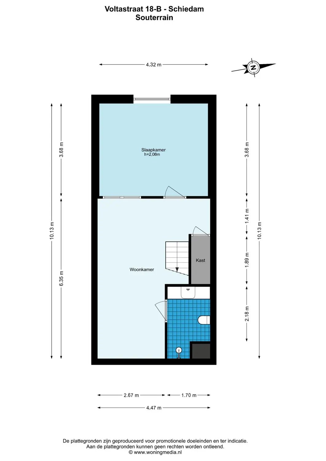 Voltastraat 18B, SCHIEDAM plattegrond 1