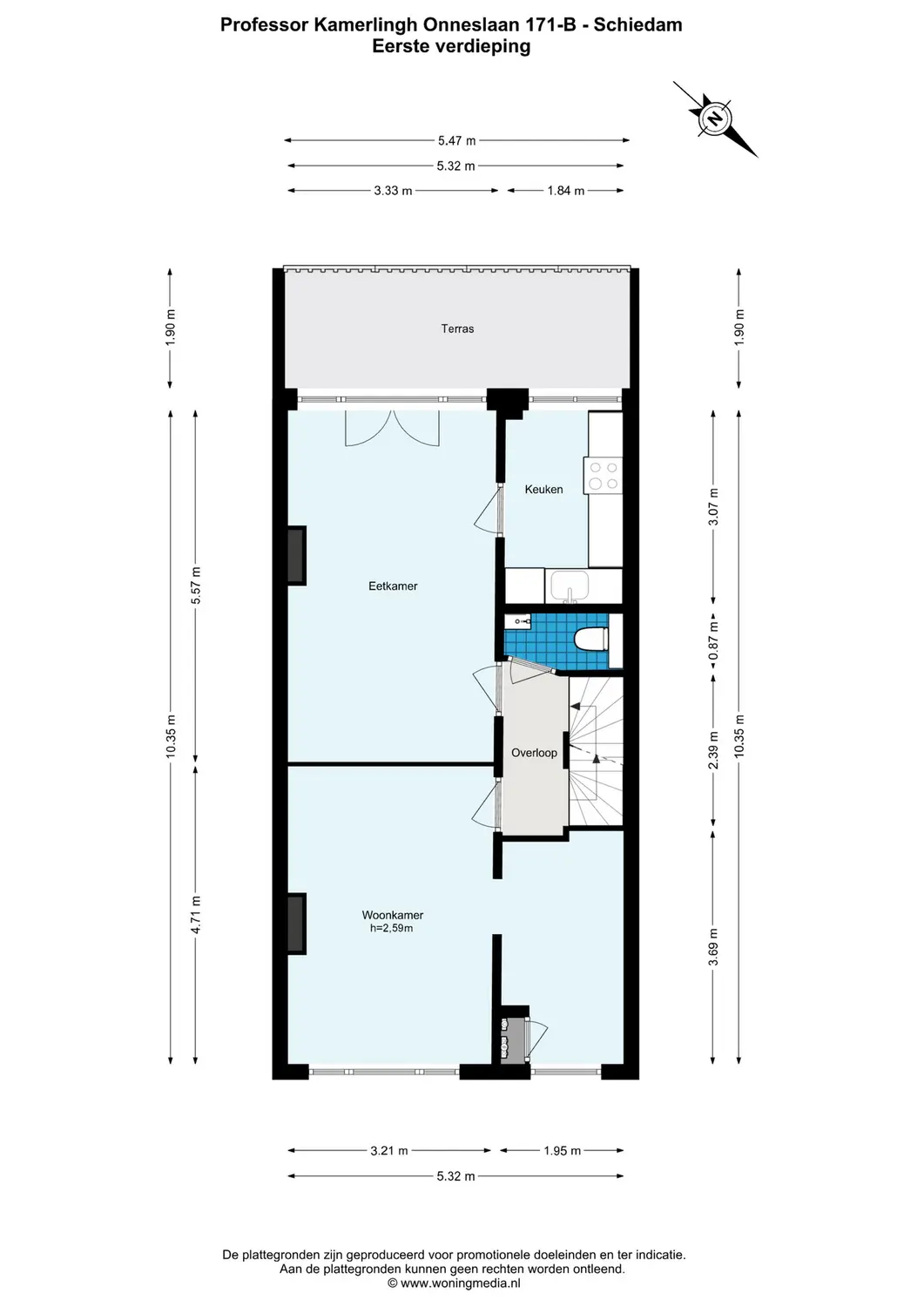 Professor Kamerlingh Onneslaan 171B, SCHIEDAM plattegrond 3