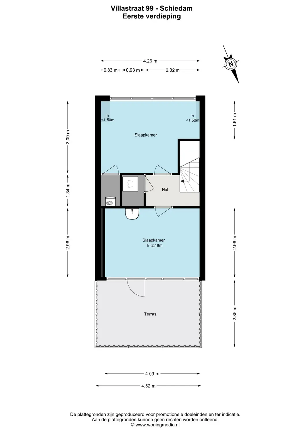 Villastraat 99, SCHIEDAM plattegrond 1