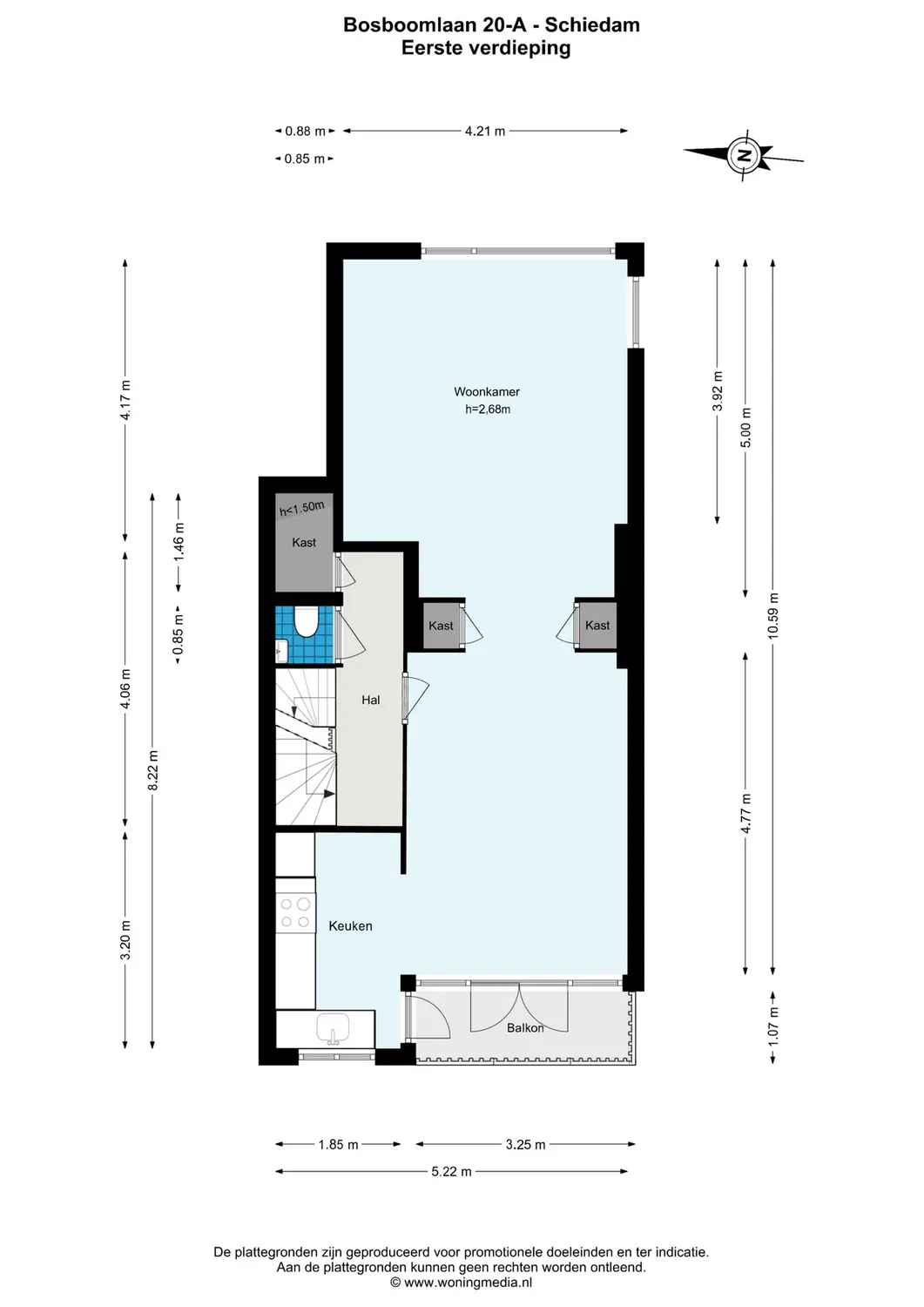 Bosboomlaan 20A, SCHIEDAM plattegrond 3