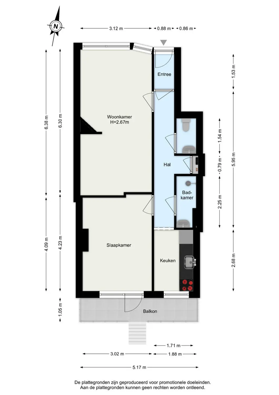 Van 't Hoffplein 5B, SCHIEDAM plattegrond 1