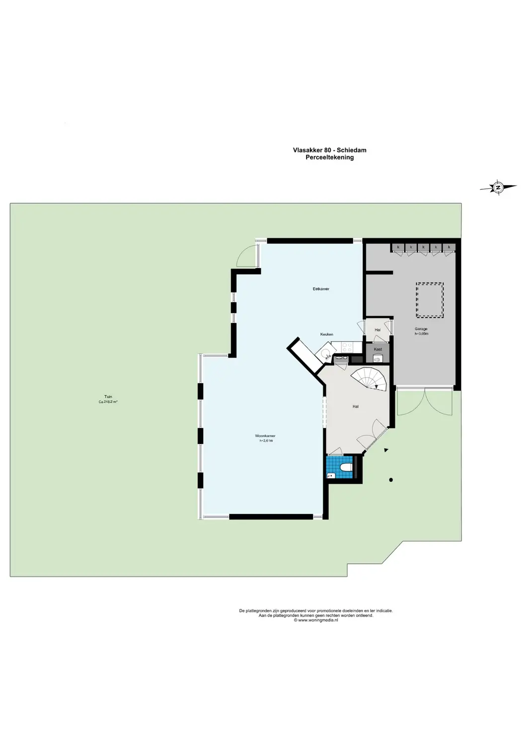 Vlasakker 80, SCHIEDAM plattegrond 1