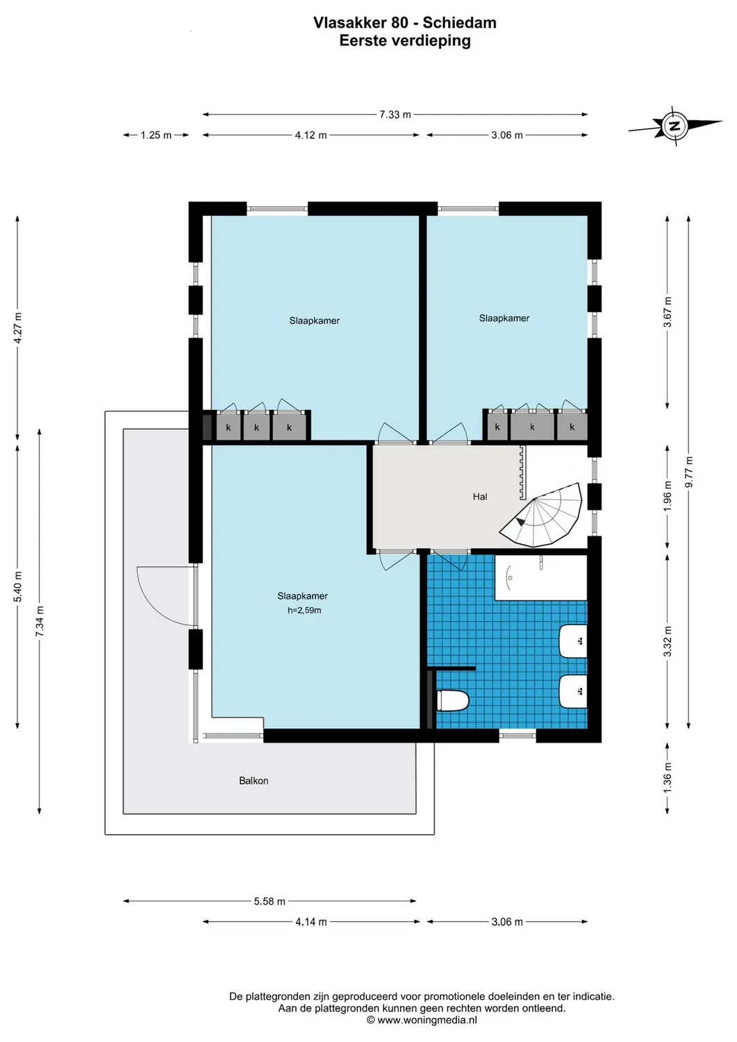 Vlasakker 80, SCHIEDAM plattegrond 2