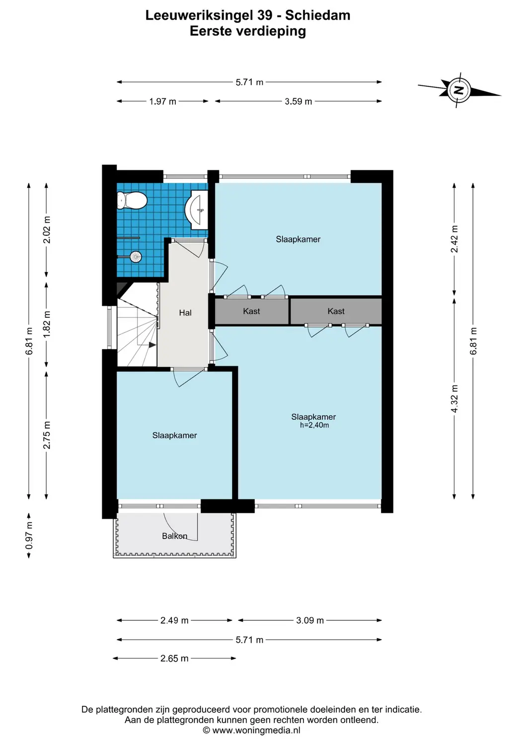 Leeuweriksingel 39, SCHIEDAM plattegrond 1