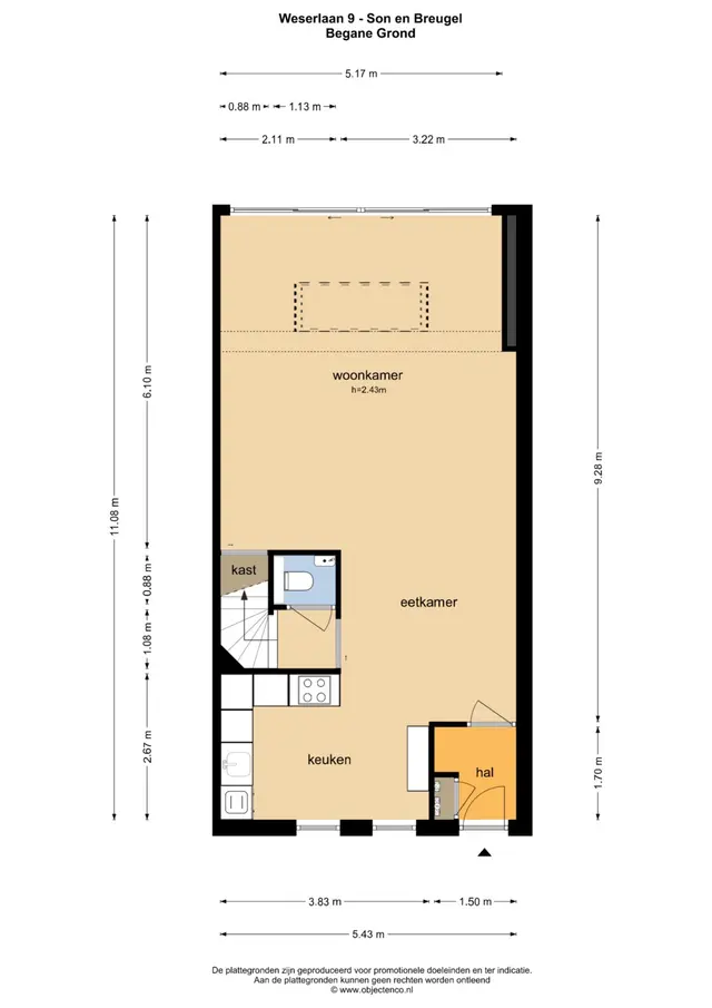 Weserlaan 9, Son en Breugel - plattegrond 0