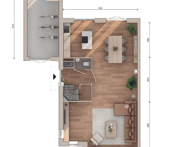 Plattegrond van Twee-onder-een-kapwoning 