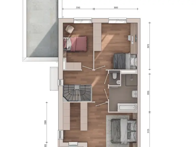 Plattegrond van Twee-onder-een-kapwoning 
