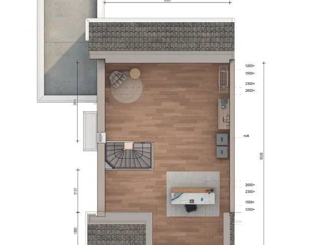 Plattegrond van Twee-onder-een-kapwoning 