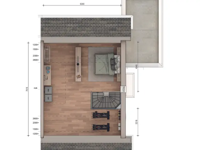 Plattegrond van Twee-onder-een-kapwoning 