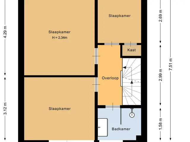 Plattegrond van Anjerstraat 18
