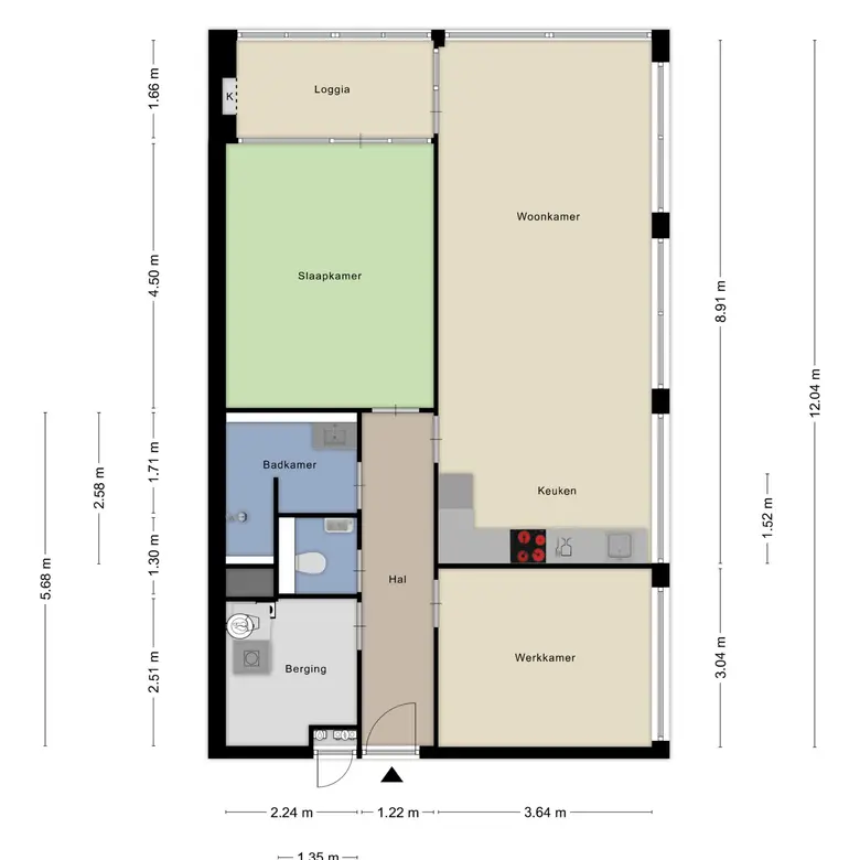 Plattegrond 1 van Dorpsstraat 81i