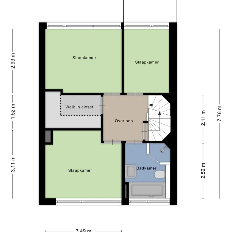 Plattegrond 3 van Bachstraat 5