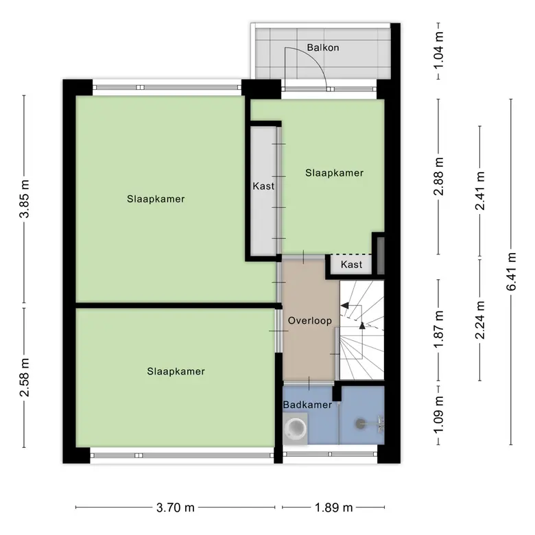 Plattegrond 3 van Hendrik Casimirstraat 38