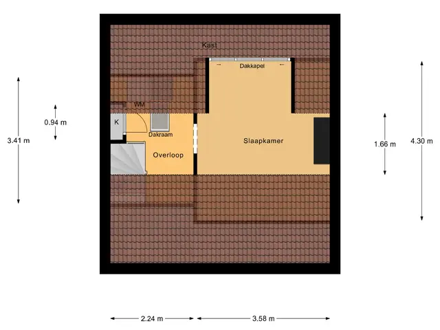 Plattegrond van De Huterstraat 6