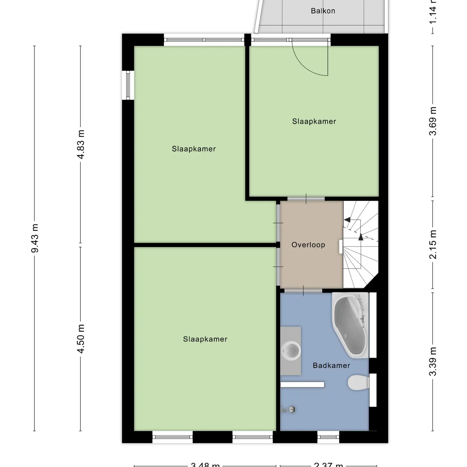 Schardelaan 12, ZUIDLAND plattegrond 3
