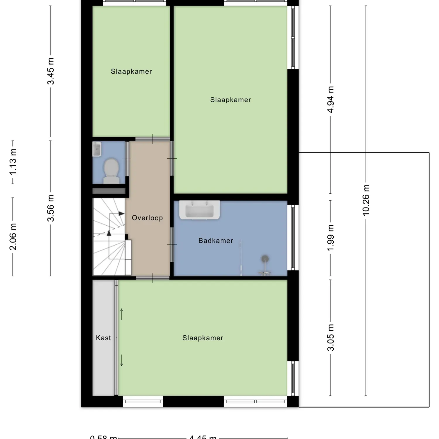 Anke Servaesstraat 36, SPIJKENISSE plattegrond 2