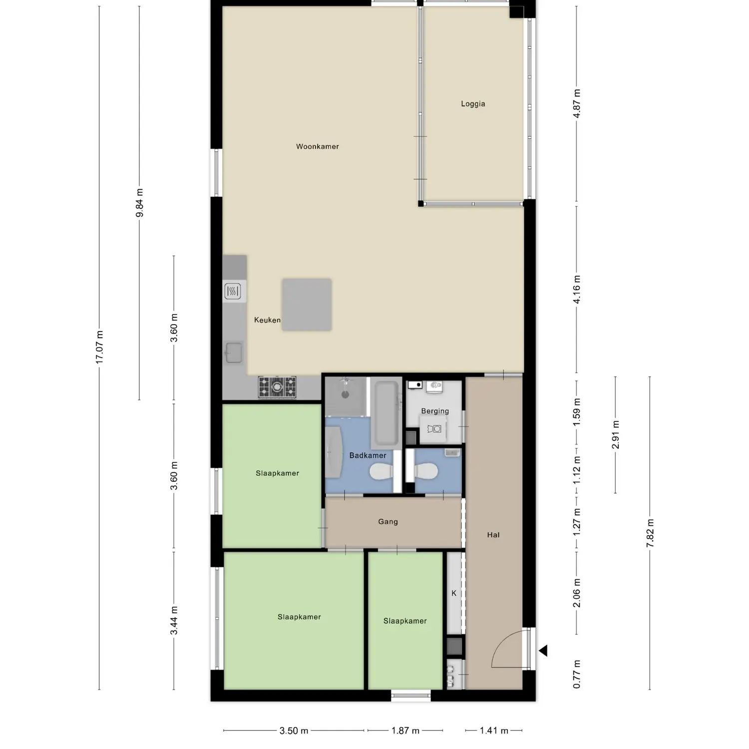 Krommedijk 1c, ZUIDLAND plattegrond 0