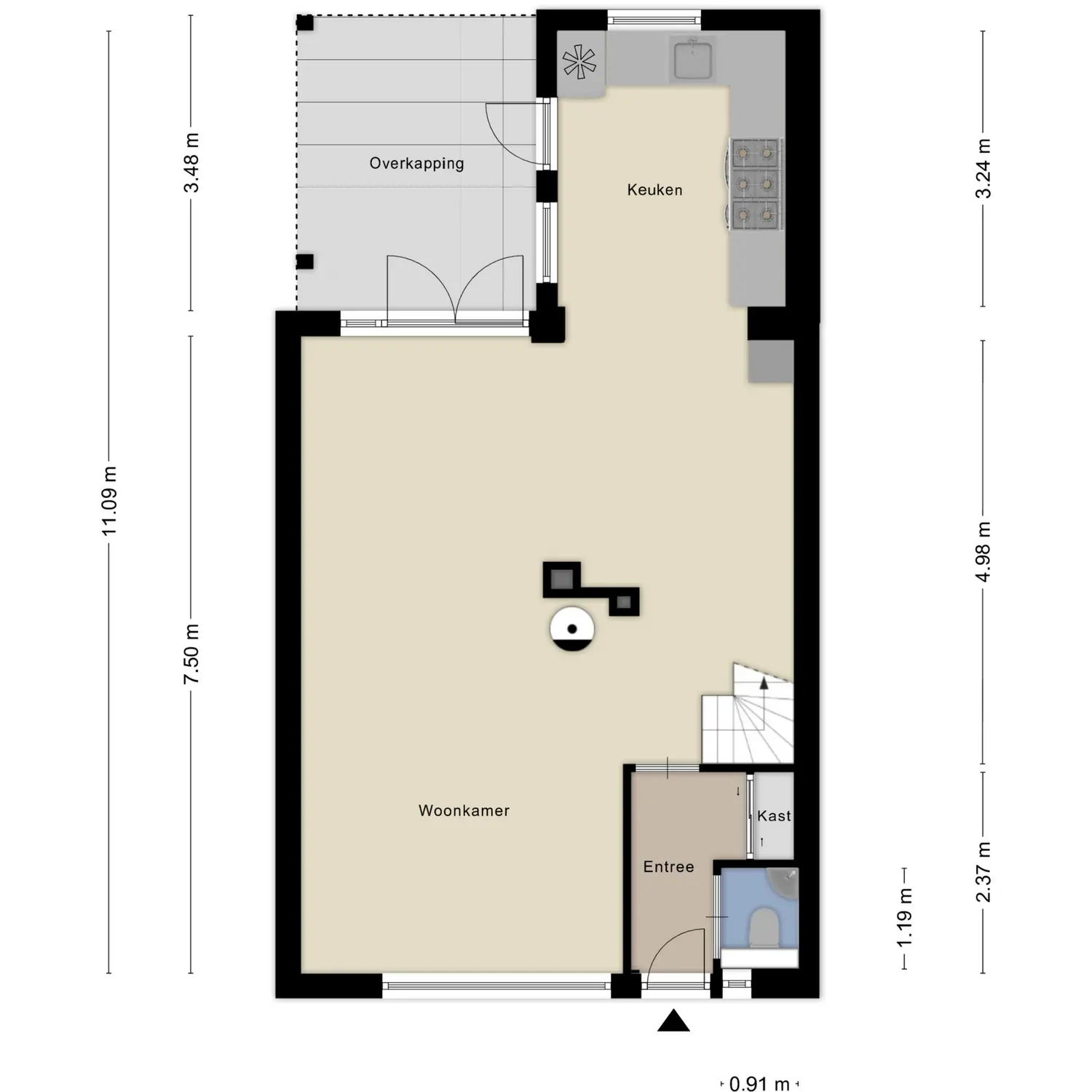 Komweisingel 11, ABBENBROEK plattegrond 0