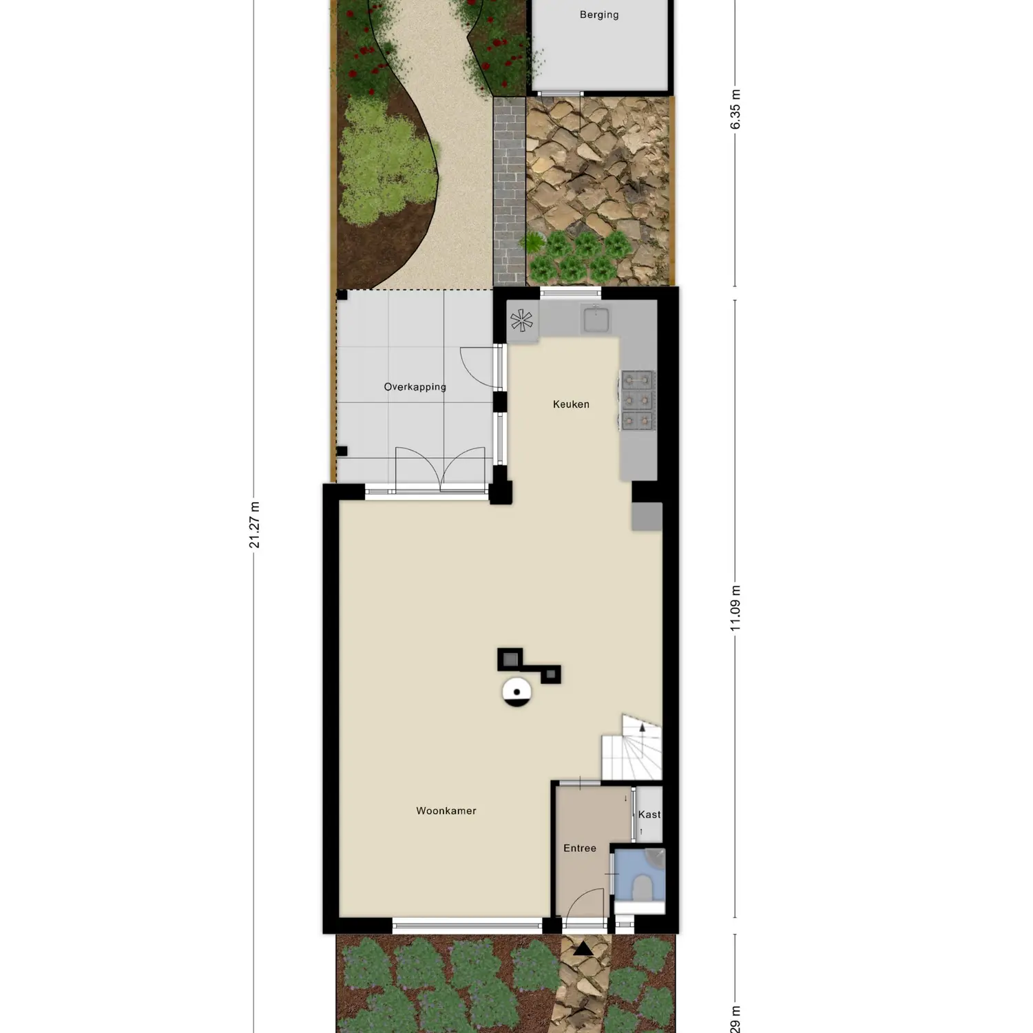 Komweisingel 11, ABBENBROEK plattegrond 1