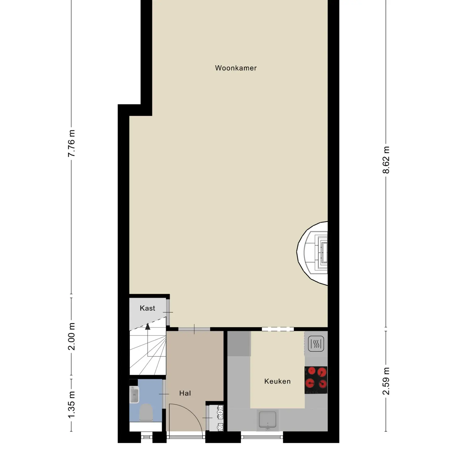 Kerckhoek 8, ZUIDLAND plattegrond 0