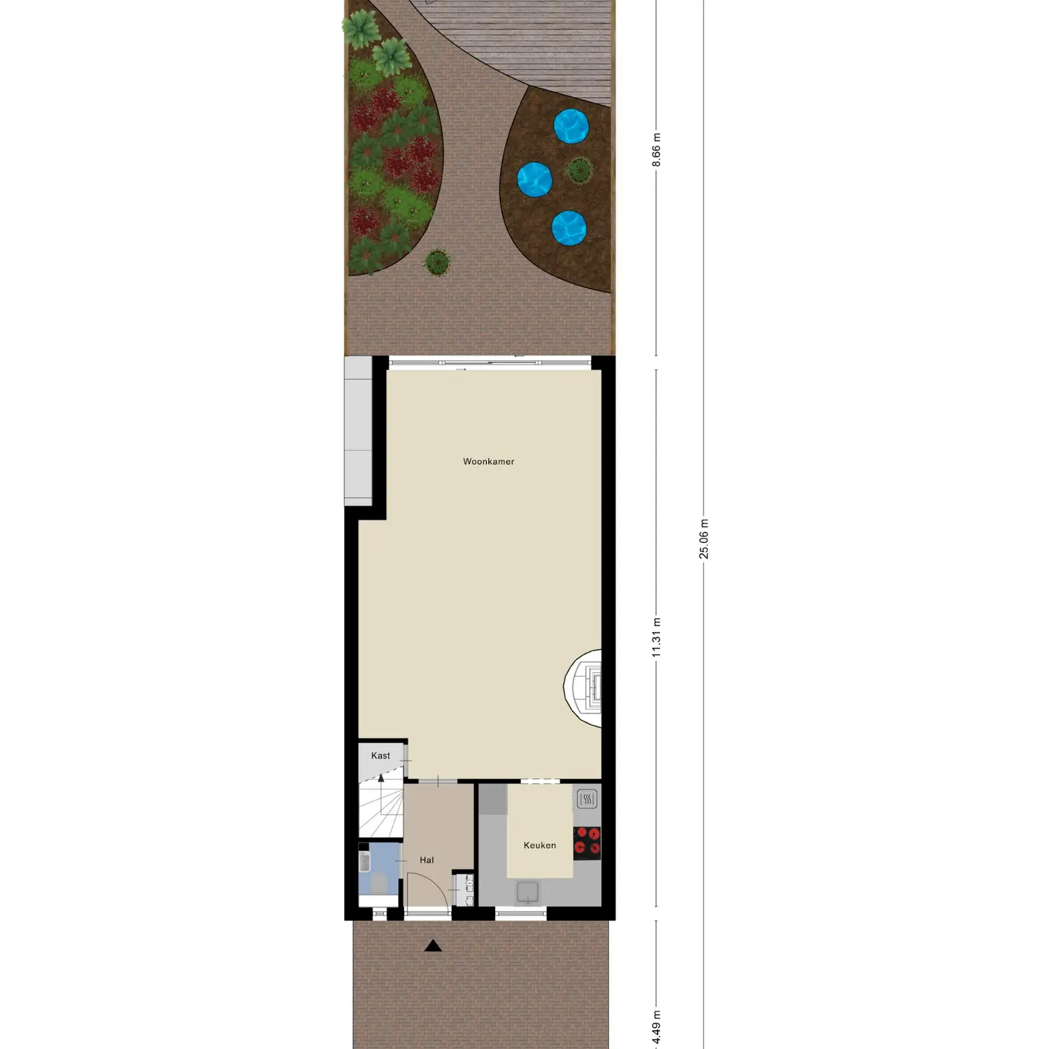 Kerckhoek 8, ZUIDLAND plattegrond 1