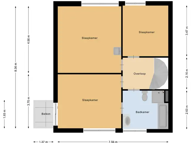 Plattegrond van Van den Wijghaertstraat 5