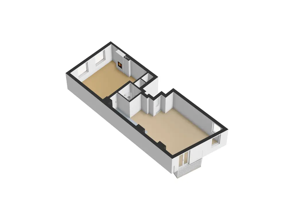 Plattegrond appartement 3d