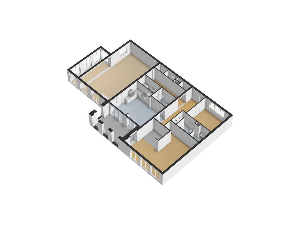 Plattegrond appartement 3d